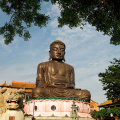 decoración al aire libre feng shui bronce estatua de Buda para viajar en Taiwán